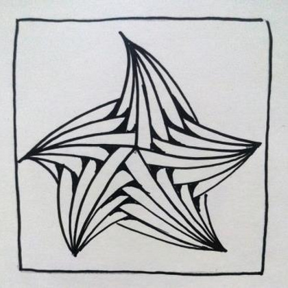 禅绕画基础图样 087 五角星变量山的画法