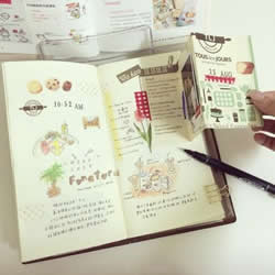 马来西亚女生做的旅行手账日记本 很有爱!